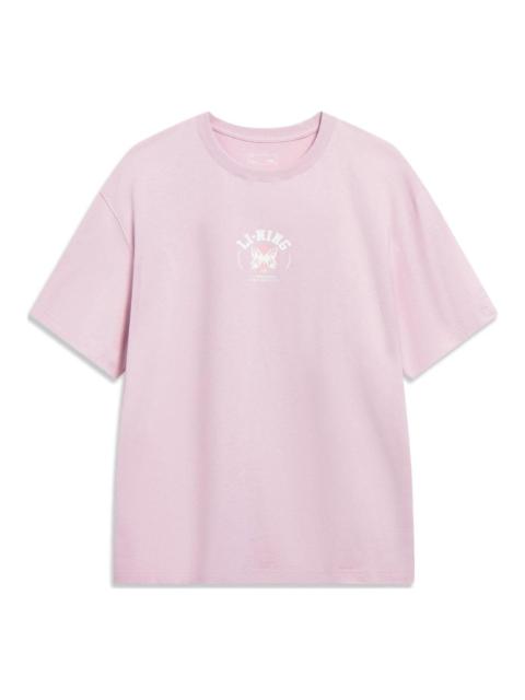 Li-Ning Chinese Culture Butterfly Graphic T-shirt 'Pink' AHST207-4
