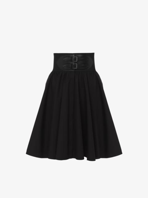 BELTED JAPANESE POPLIN SKIRT