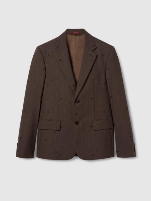 GG houndstooth wool jacquard jacket