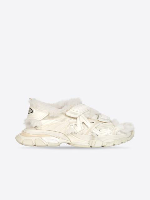 Women's Track Sandale Fake Fur in Beige
