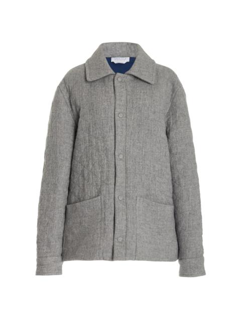 Skye Paddock Jacket in Grey Melange Cashmere Linen