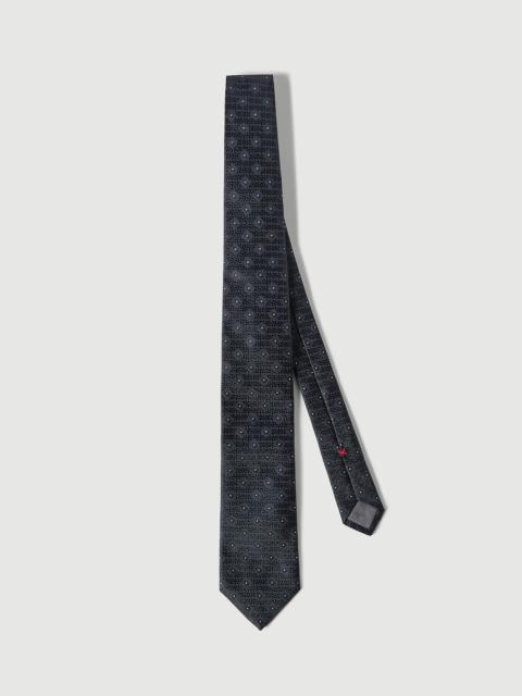 Silk tie with geometric pattern