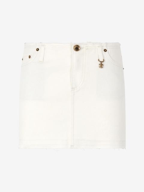 Frayed Denim Miniskirt