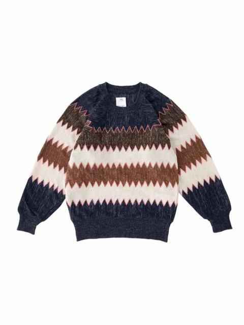 CREW KNIT W ZIG-ZAG NAVY
