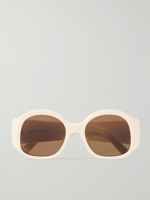 Maxi Triomphe round-frame acetate sunglasses Off-white
