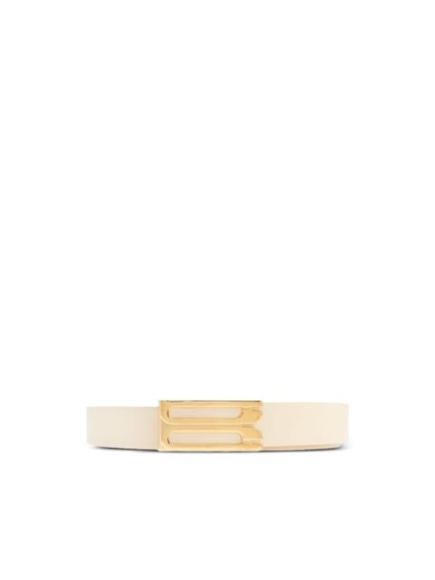 logo-buckle leather belt