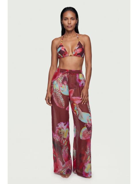 Photographic Floral Reversible Bikini Top With Bead Detail