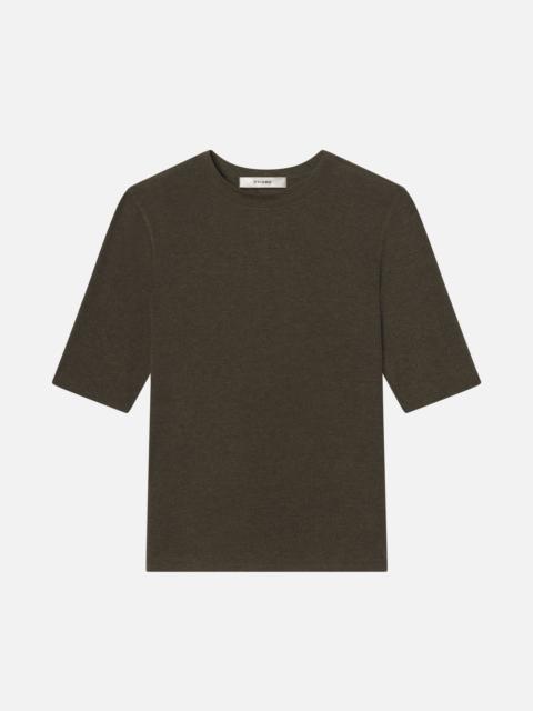 The Heather Rib Crew Tee in Rich Military Heather