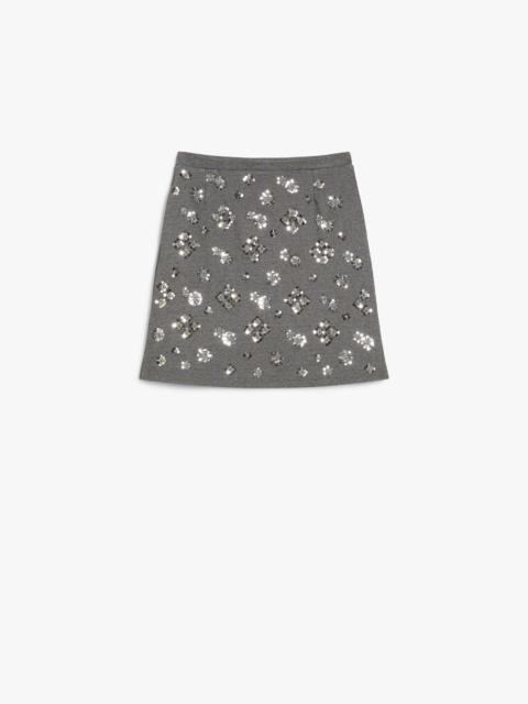 MONZA Sequin-adorned jersey mini skirt