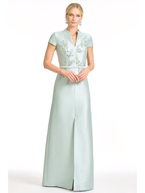 EMBELLISHED CHARLOTTE GOWN - CELADON