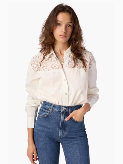 SILAS COTTON POPLIN TOP MACADAMIA