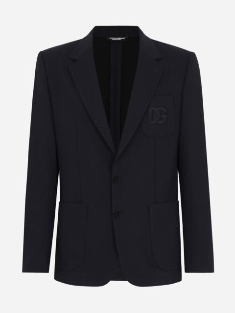 Single-breasted stretch jersey jacket