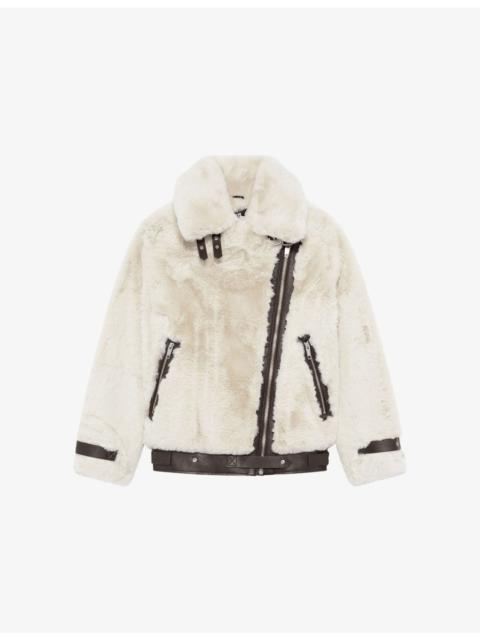 High-Collar Faux-Fur Jacket