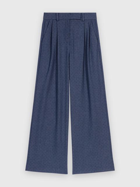 Rhinestone suit trousers with pleats