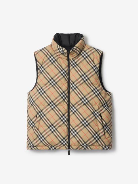 Reversible Check Puffer Gilet