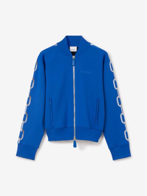 Chain Print Viscose Blend Bomber Jacket