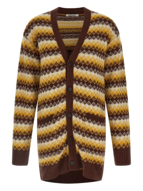 patterned-jacquard cardigan