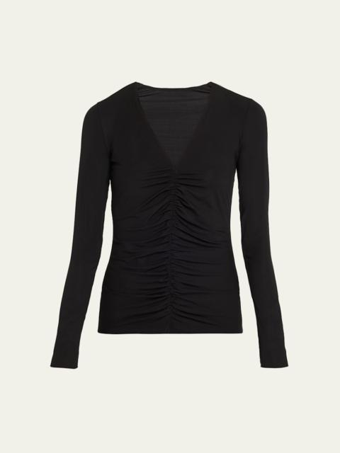 Pure Ruched Long-Sleeve Top