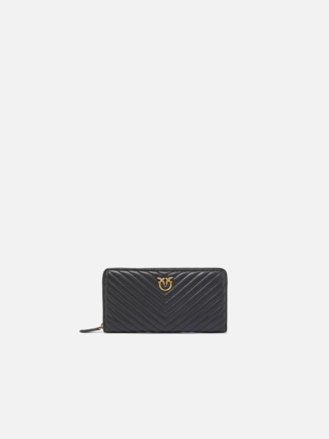 ZIP-AROUND WALLET IN CHEVRON-PATTERNED NAPPA LEATHER