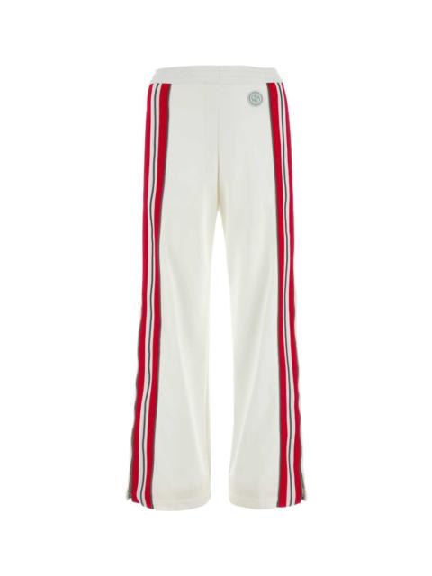 White Polyester Blend Pant