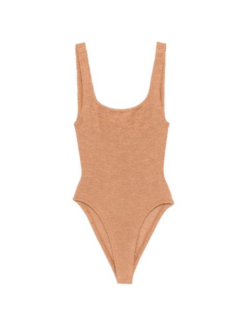 square-neck crinkle swimsuit