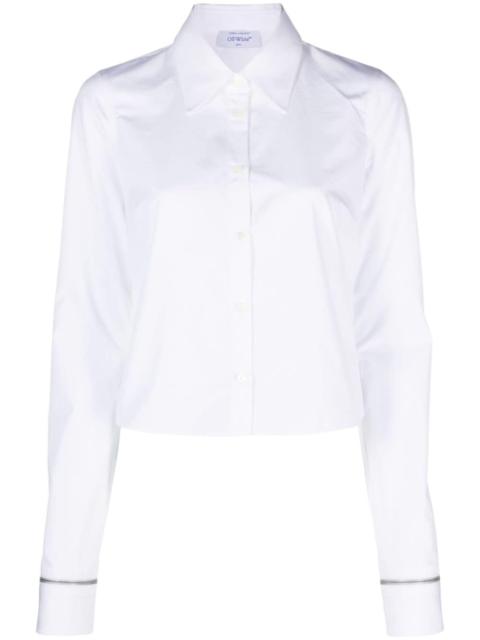 pointed-collar button-up shirt