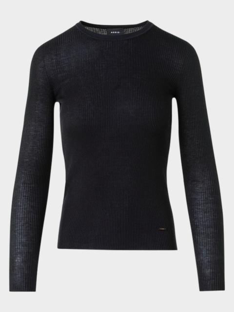 Seamless Rib Knit Fitted Sweater