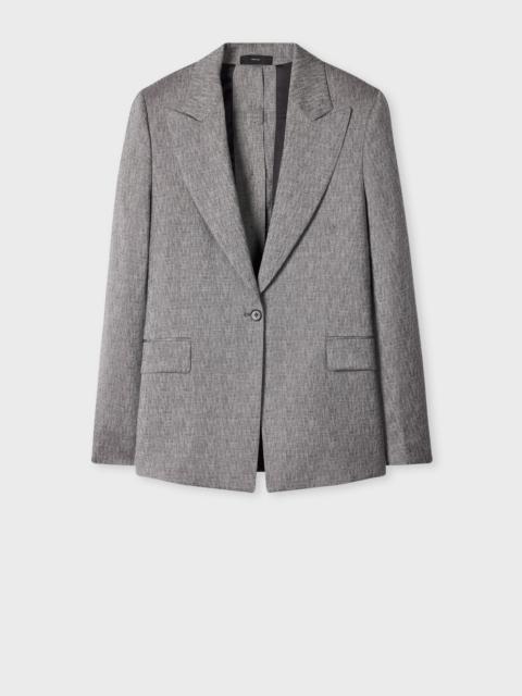 Women's Grey Textured Jacquard with Button Back Detail