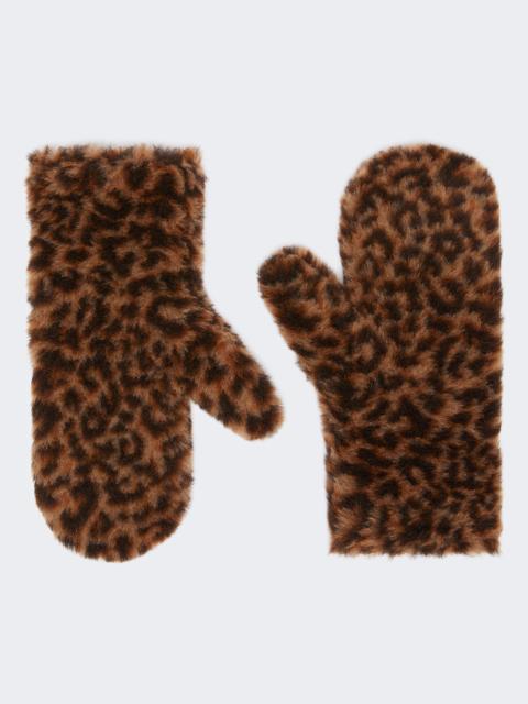 OMBRATO10 Mittens in jacquard-knit alpaca and wool Teddy fabric