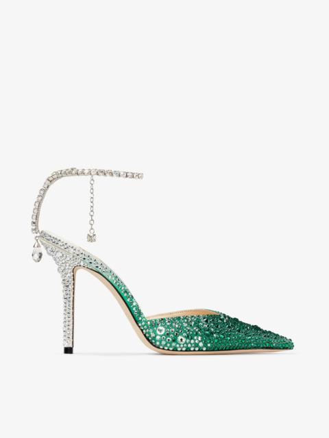 Saeda 100
Emerald Satin Pumps with Swarovski Crystals