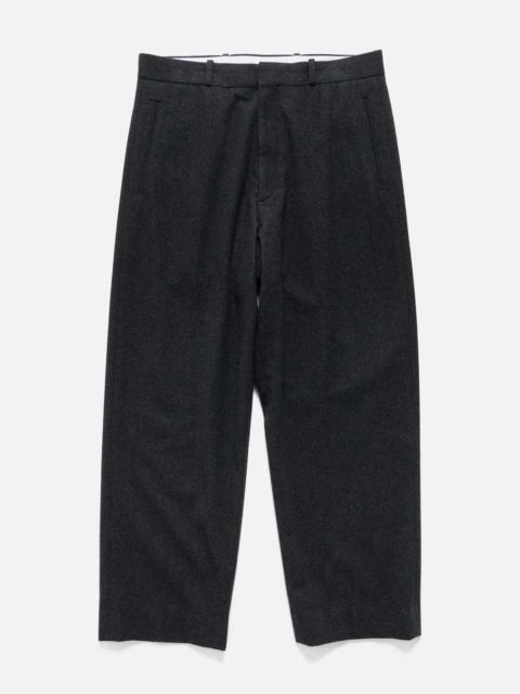 Wool Flannel Wide Trousers Charcoal