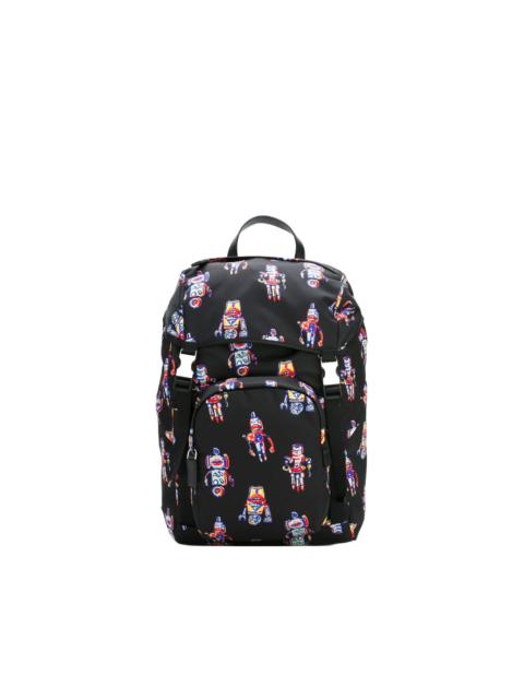 robot-print backpack