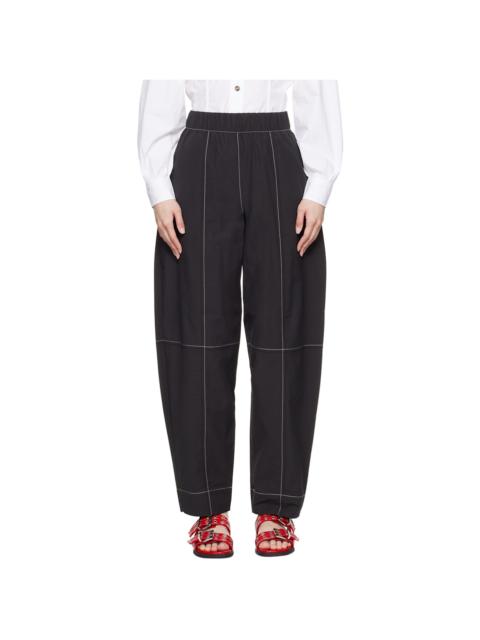 Black Elasticated Curve Trousers