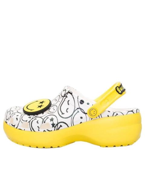 (WMNS) Crocs x Smiley World Charm Classic Platform Clogs 'Yellow White' 207980-94S