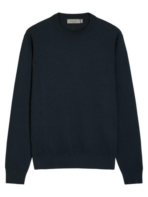 Canali Textured Cotton-blend Jumper