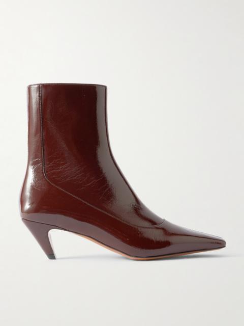 Spur Glossed Ankle Boots
