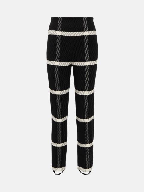 Checked wool-blend stirrup leggings