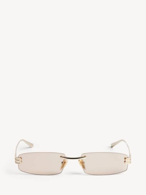 Women's Gossip Rectangle S Sunglasses in Light Gold/brown