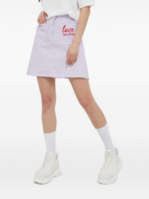 embroidered-logo mini skirt