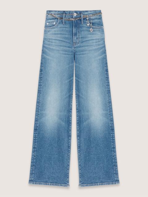 Jeans with chain-link belt