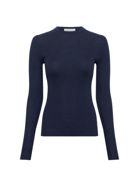 Browning Knit Sweater in Electric Navy Cashmere Silk