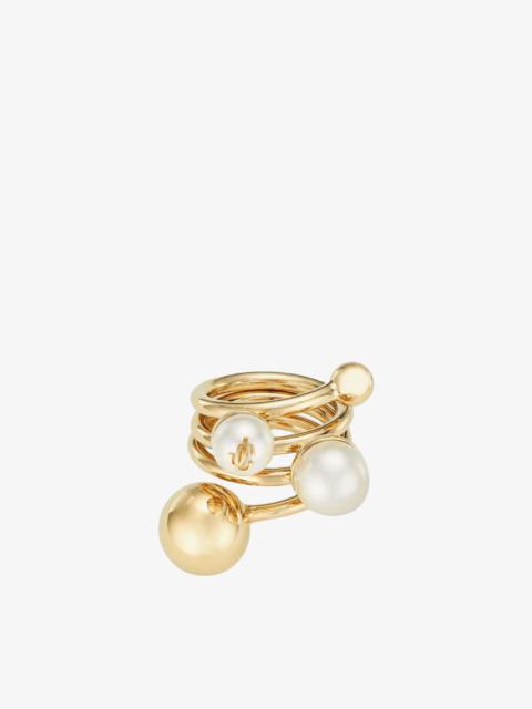 JC Multi Pearl Ring
Gold-Finish Metal Ring with Pearls