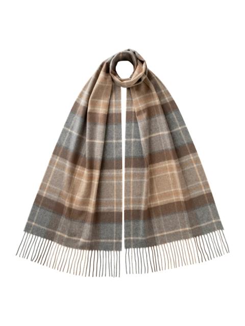 Natural MacKellar Tartan Wide Cashmere Scarf