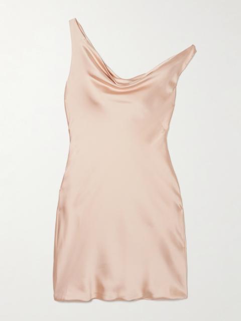 Maria Off-the-shoulder Draped Satin Mini Dress