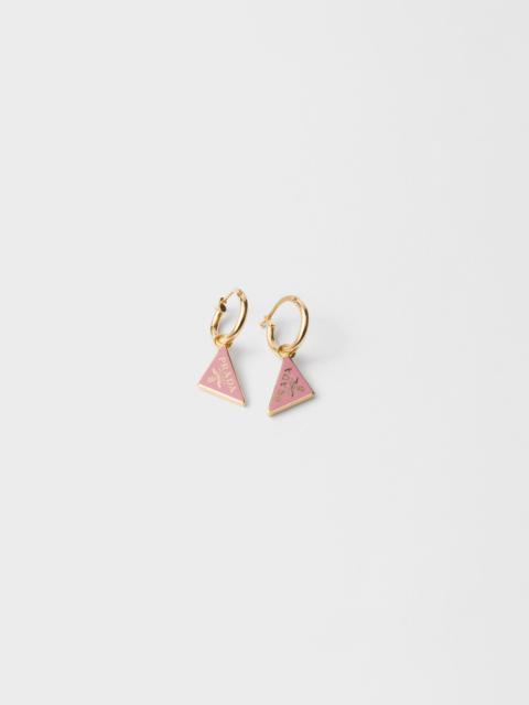 Enameled metal earrings