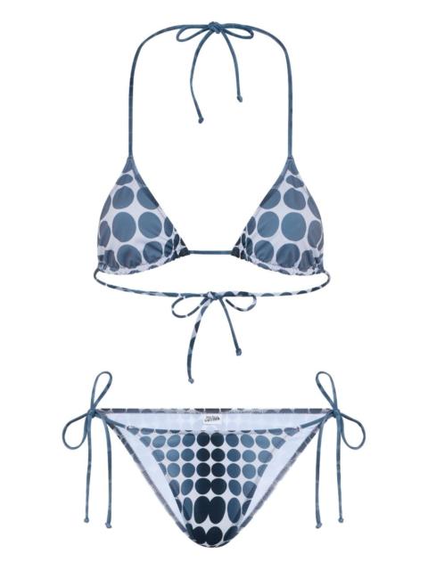 dots-print tie bikini set