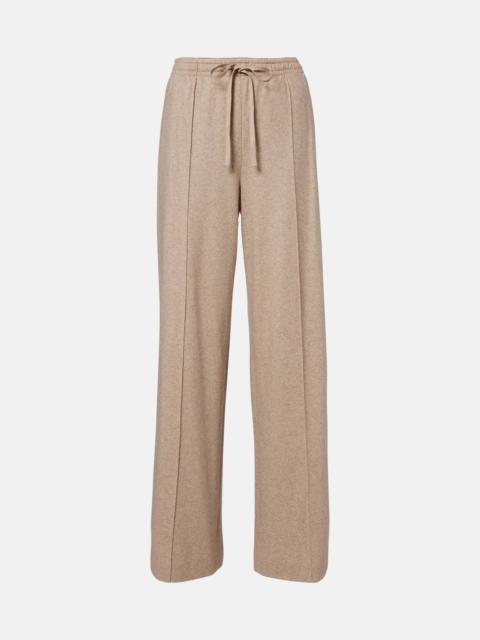 Wool-blend wide-leg pants