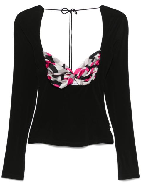 scarf-detailing blouse