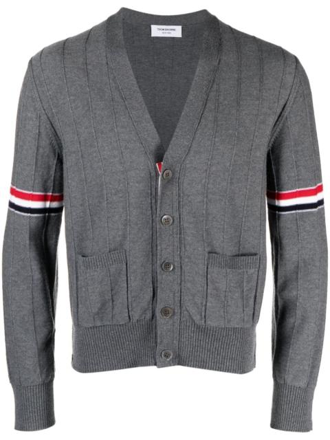 RWB striped V-neck cardigan