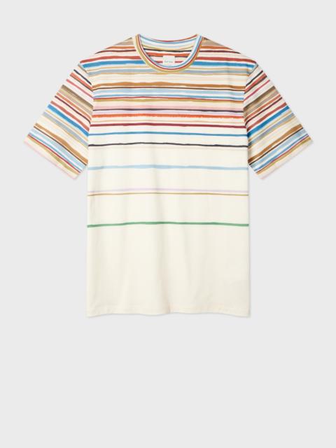 Ecru 'Painted Signature Stripe' T-Shirt